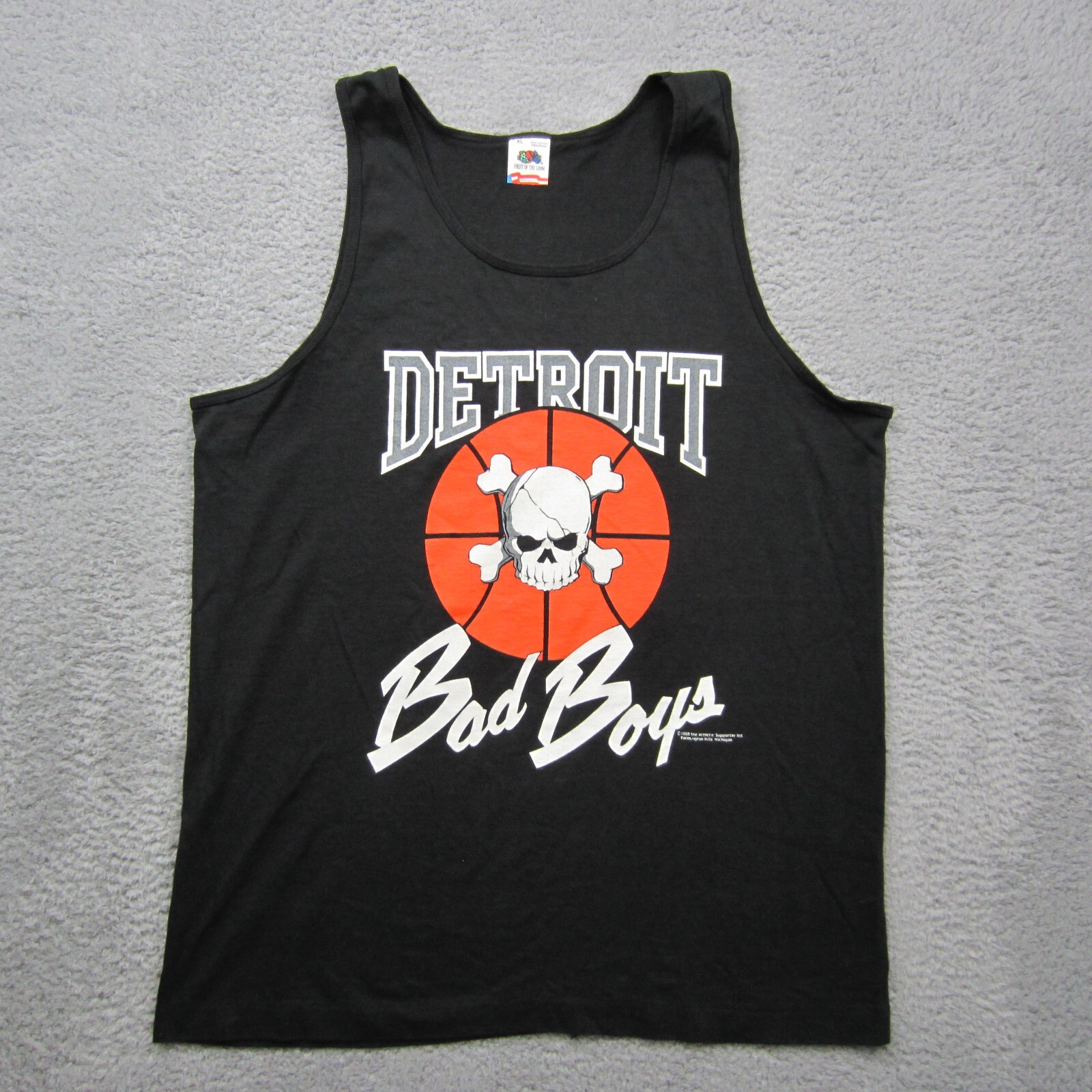 Vtg Detroit Pistons Bad Boys Tank Top Mens XL Black 80s 90s