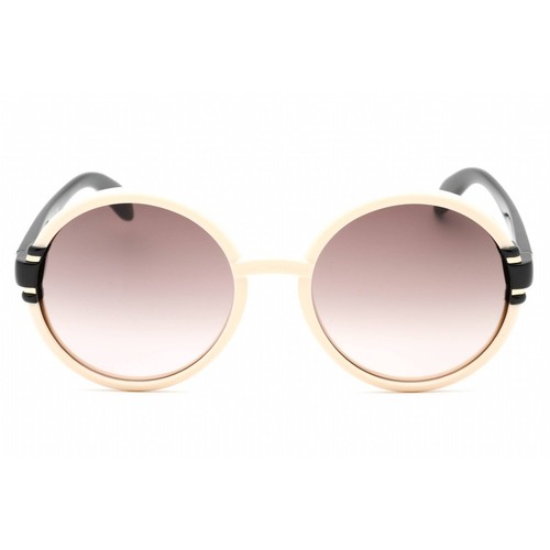 Pre-owned Gucci Women's Sunglasses Ivory/black Plastic Round Full Rim Frame Gg1067s 003 In Brown