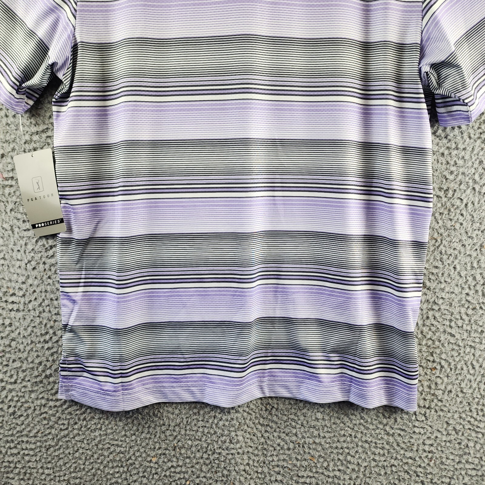 Pga Tour Linear Energy Textured Performance Golf Polo Shirt Men's S Iron Gate - Picture 10 of 16