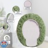 Baahrnom Luxury Soft Microfiber Toilet Lid Cover Machine Washable Solid Toilet Seat Cover 17.5