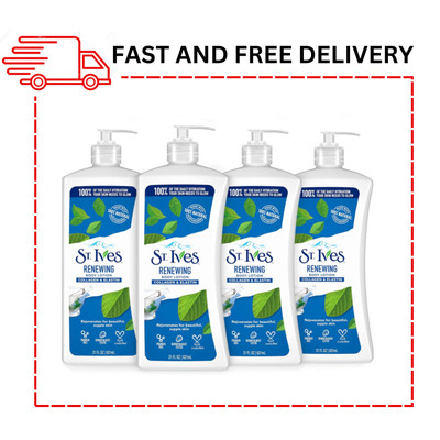 4-Pack St. Ives Skin Renewing Body Lotion Collagen Elastin, Paraben Free, 21 oz