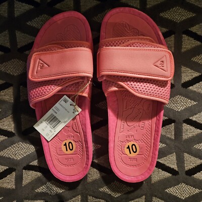 adidas HU Chancletas Slides Pink  Men's Size 10 NEW! FV7289 Pharrell Boost