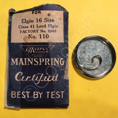 NOS Mainsprings for Elgin Watches 16s to 37s - Select A Style/Size