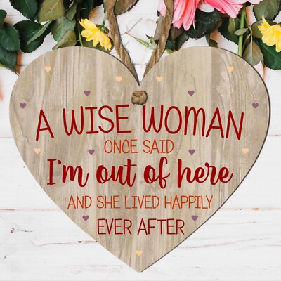 Funny Retirement Gift for Her - Plaque "I'm Out of Here", Colleague & Friendship