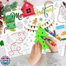 Disposable Christmas Place Mats for Kids - 12 Pcs Coloring Pages Santa Paper Placemats 17'x 11' Christmas Table Mat for Merry Holiday Party Decorations School Activity Supplies