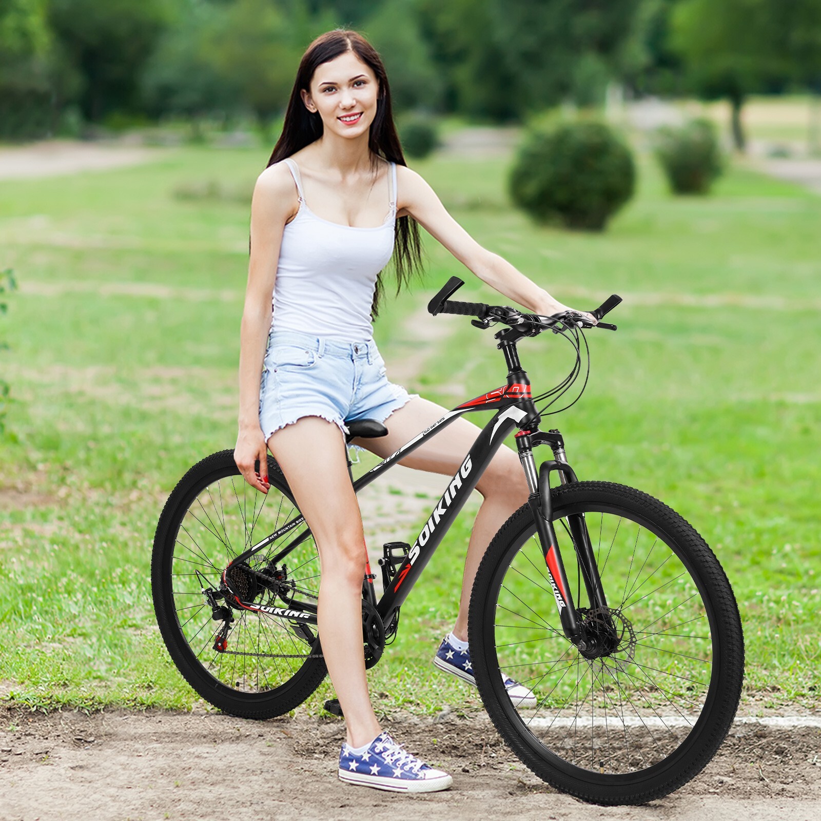 29-Inch 21-Speed High Carbon Steel Frame Front And Rear Disc Brake Mountain Bike