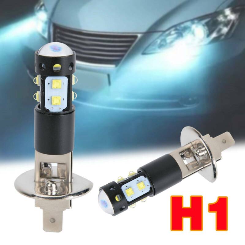2X H1 LED Nebel Scheinwerfer Kit 100W Fern-/ Abblendlicht Birnen Weiß 6000K