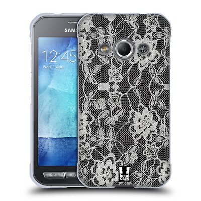 HEAD CASE DESIGNS BLACK LACE SOFT GEL CASE FOR SAMSUNG PHONES 4