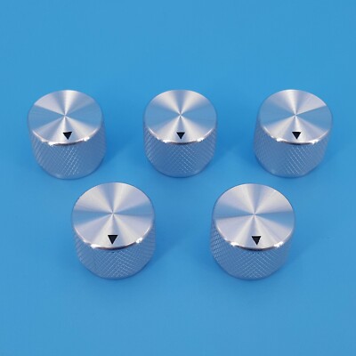 5Pcs Silver 20 x 15.5mm Aluminum Alloy 6mm Dia Rotary Control Potentiometer Knob