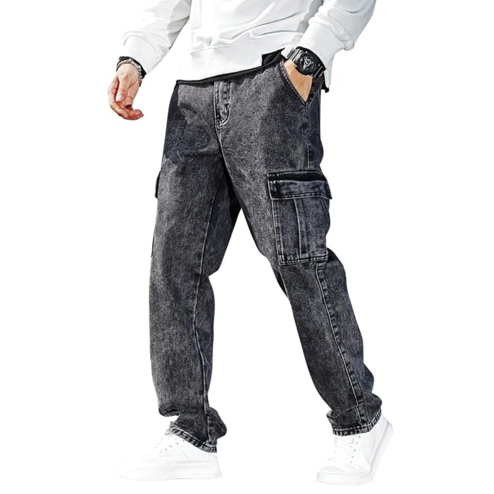 【HI FI FNK】Nock Cargo Denim Pants $_57.PNG?set_id=880000500F