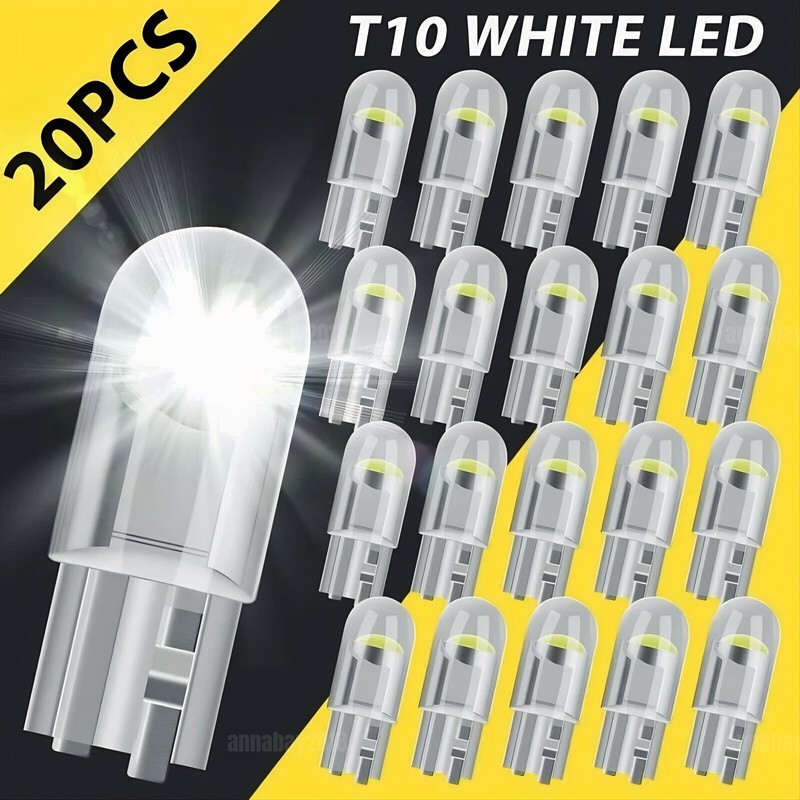 20x LED License Plate Interior Light Bulb Super White T10 194 168 W5W 2825 6000K