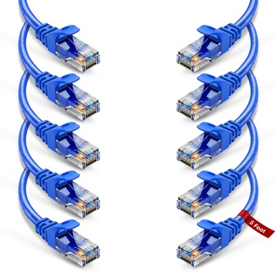 - Ethernet Cable 5 ft, UTP Pure Copper 4 Pair, 10 GB Speed Ethernet Patch Ca