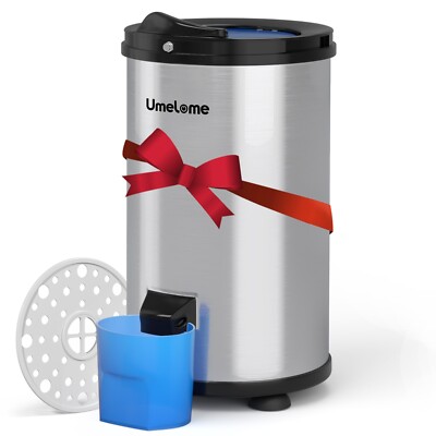Umelome 6kg Spin Dryer Gravity Drain dryer, Silvery, Power Saving Spinner, A+++