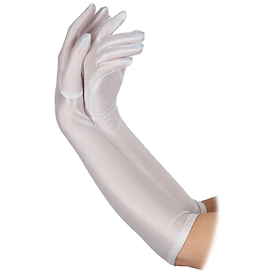 Adult Ladies Long White 43cm 1920's Flapper Style Fancy Dress Costume Gloves 