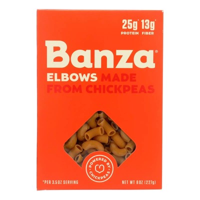 Banza -Elbows Made from Chickpea Pasta - PACK OF 5 - 8 Oz