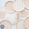 Bonjour Fête Light Peach Bow Small Party Napkins | 3-Ply Gold Foil Cocktail Napkins for Holiday Decorations | Premium Party Table Decor | Pack of 20, 5