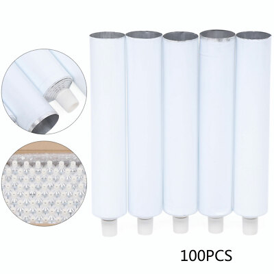 100pcs Aluminum Empty Toothpaste Tubes with Needle Cap Portable Reusable 100ml