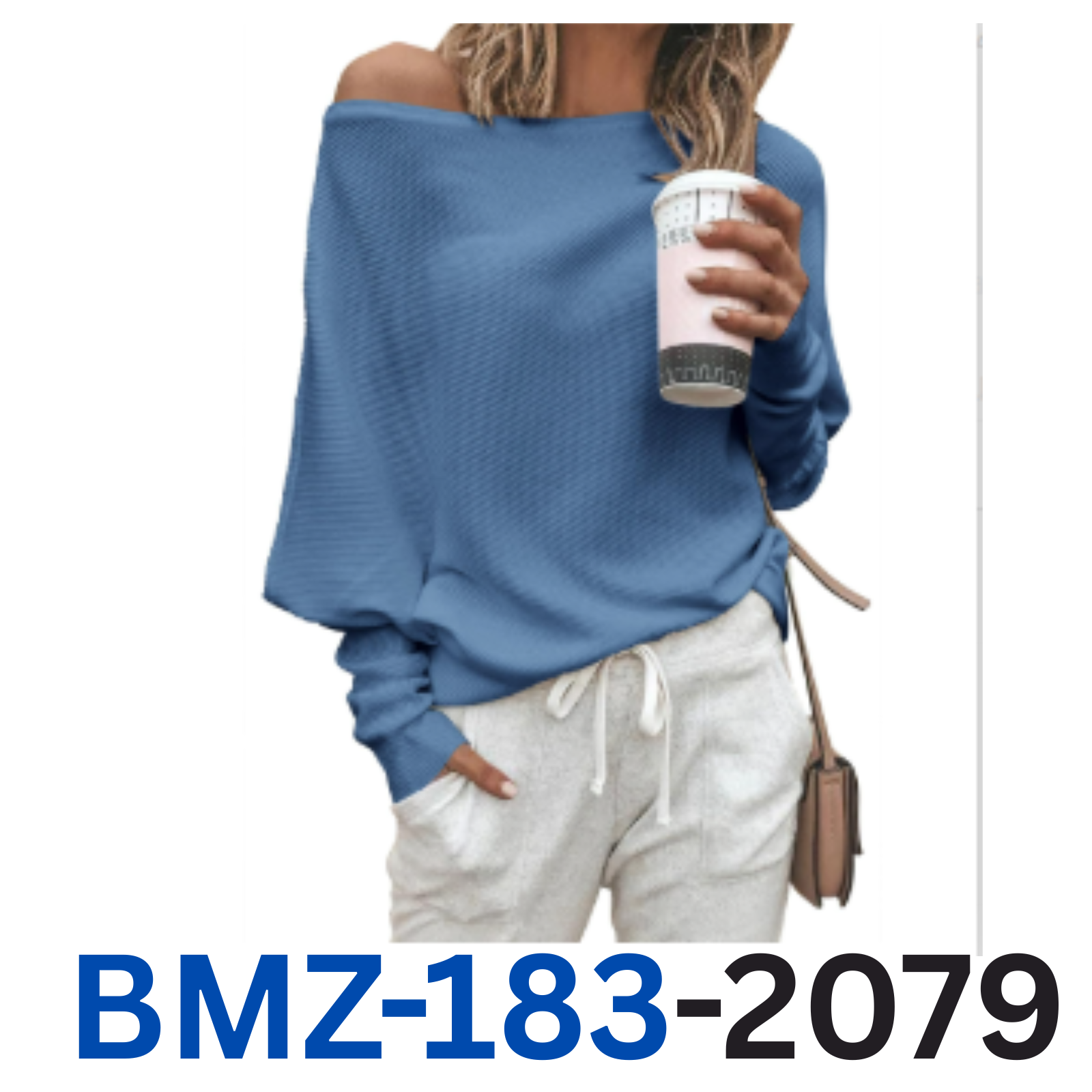 Zenlonr Women's Fall Sweaters Casual Off Shoulder Knit Pullovers Jumper Tops, L