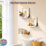 upsimples Floating Book Shelves for Wall, 15.7 Inches Wood Shelves for Living Room, Bathroom, Bedroom, Kitchen Storage and Decoration, White
