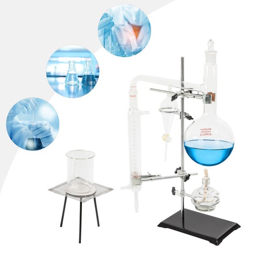 Steam Distillation Apparatus Kit Oil Pure Water Glassware