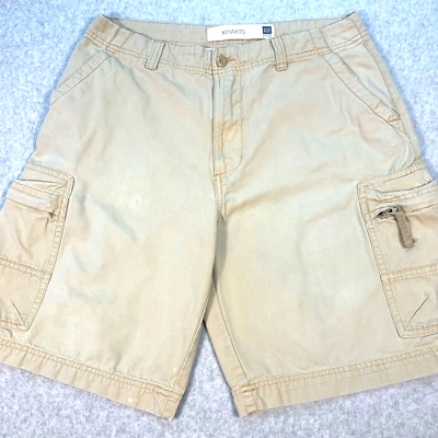 Gap Cargo Shorts Mens 33 Khaki Tan 100 Cotton Pockets Casual