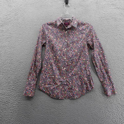J Crew Cotton Poplin Floral Shirt Liberty Fabric 00 Multi Womens Button Down