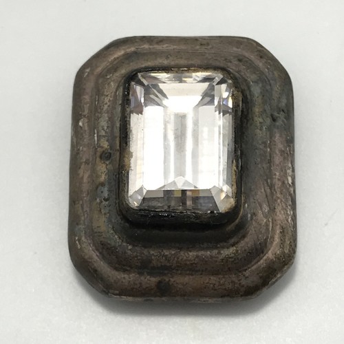 【 mexican　jewelry　925 】 Vintage Mexico TS-34 925 Sterling Silver Large Crystal Slide