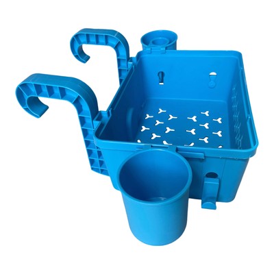 Large Capacity Poolside Storage Basket with Cup Holder for Towels Toys Drinks,bh