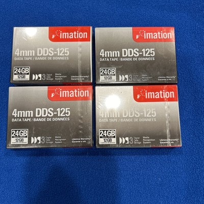 New Lot of 4 Imation 4mm DDS-125 12/24GB Data Tapes