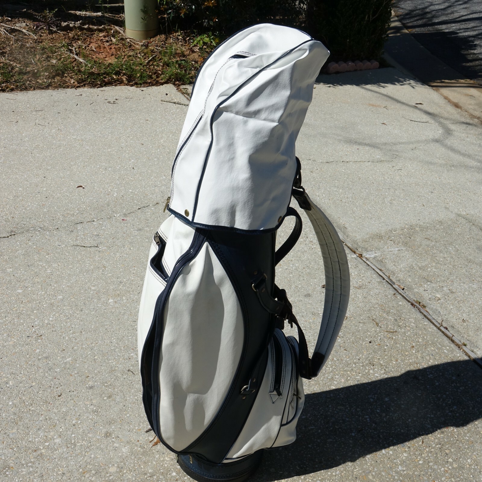 ヴィンテージ　bag Vintage Blue and White Leather Titleist Cart Bag - 6 Way - 5