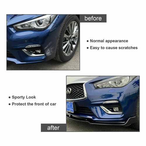 For Lincoln Glossy Black Car Front Bumper Lip Spoiler Splitter Diffuser Body Kit