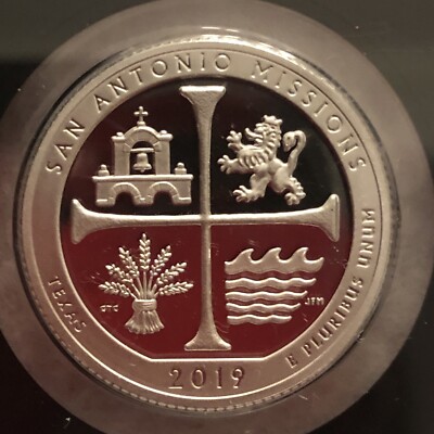 2019 S NATIONAL Parks Quarter ATB Proof .999 SILVER  25c  * San Antonio MISSIONs