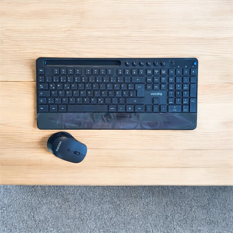 Ensemble Clavier Et Souris Sans Fil, Victsing Allemand Qwertz