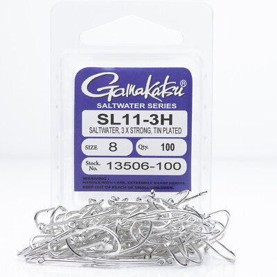 Gamakatsu Saltwater SL11-3H Hook - 100 Pack - All Sizes - FREE SHIPPING