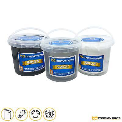 Cosplay Pros Air Dry Moldable Foam Clay (Black, White, Gray 150G - 300G)