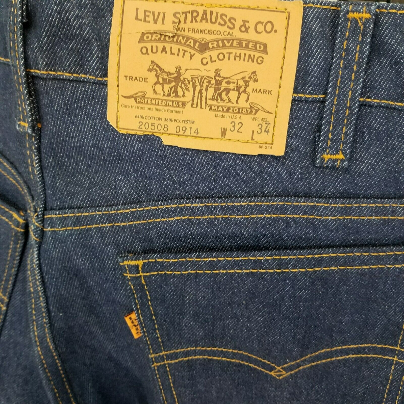 Vtg 70s 80s LEVI'S Orange Tab Jeans Straight Leg 20508-0914