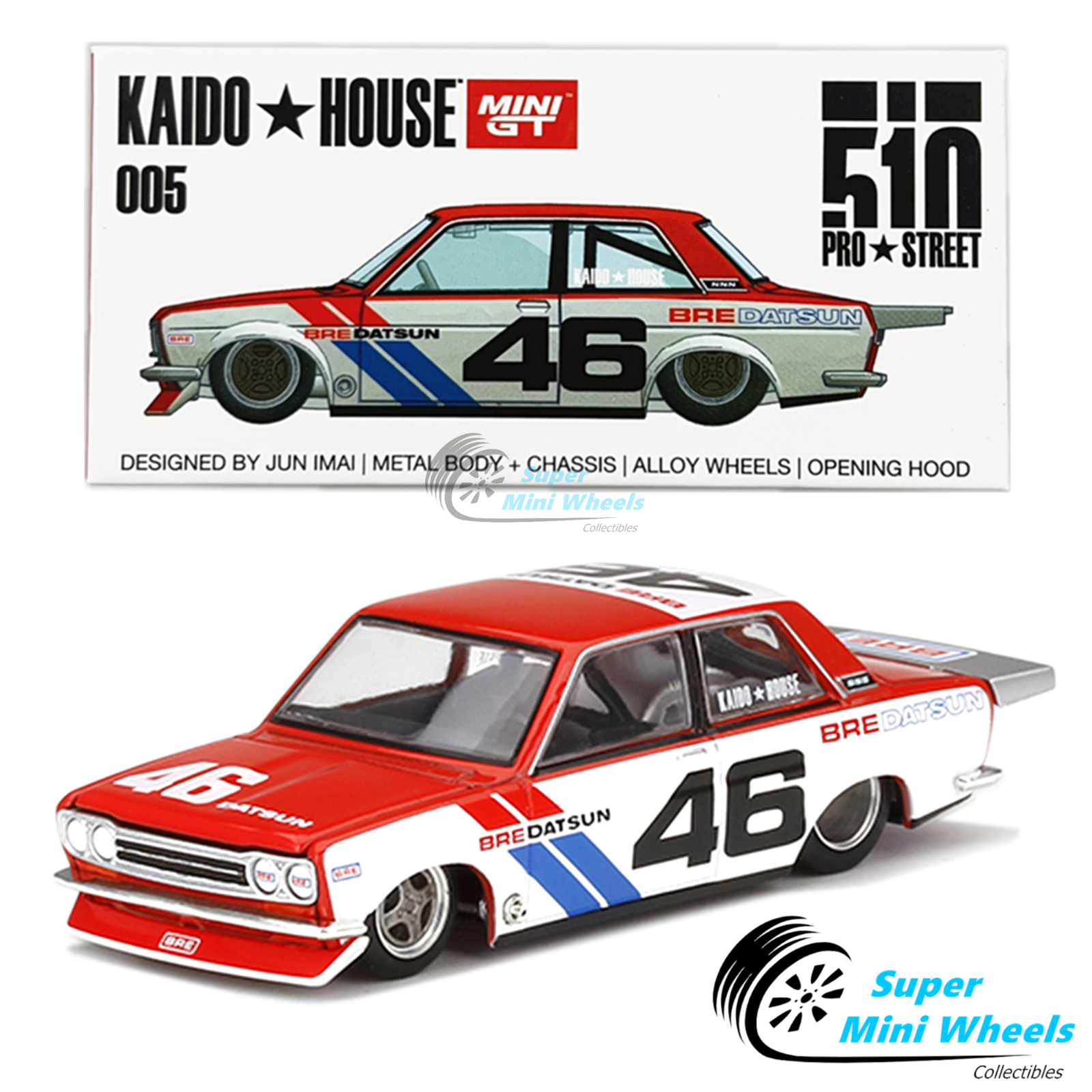 KAIDO HOUSE 1/64 005 510 BRE V1 チェイス Kaido House x MINI GT 1:64 Datsun 510 Pro Street BRE510 V2