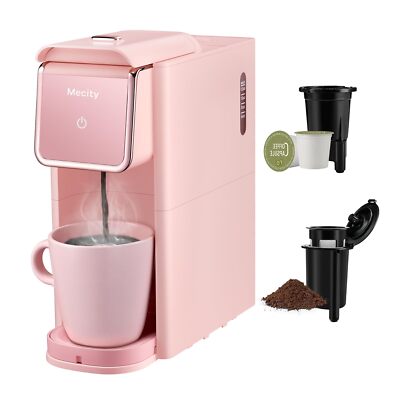 Pink Coffee Maker Mini Single Serve Coffee Machine Compatible with K Cup Caps...