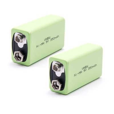 2x 9V-Akku Block Blockbatterie 350mAh NiMH