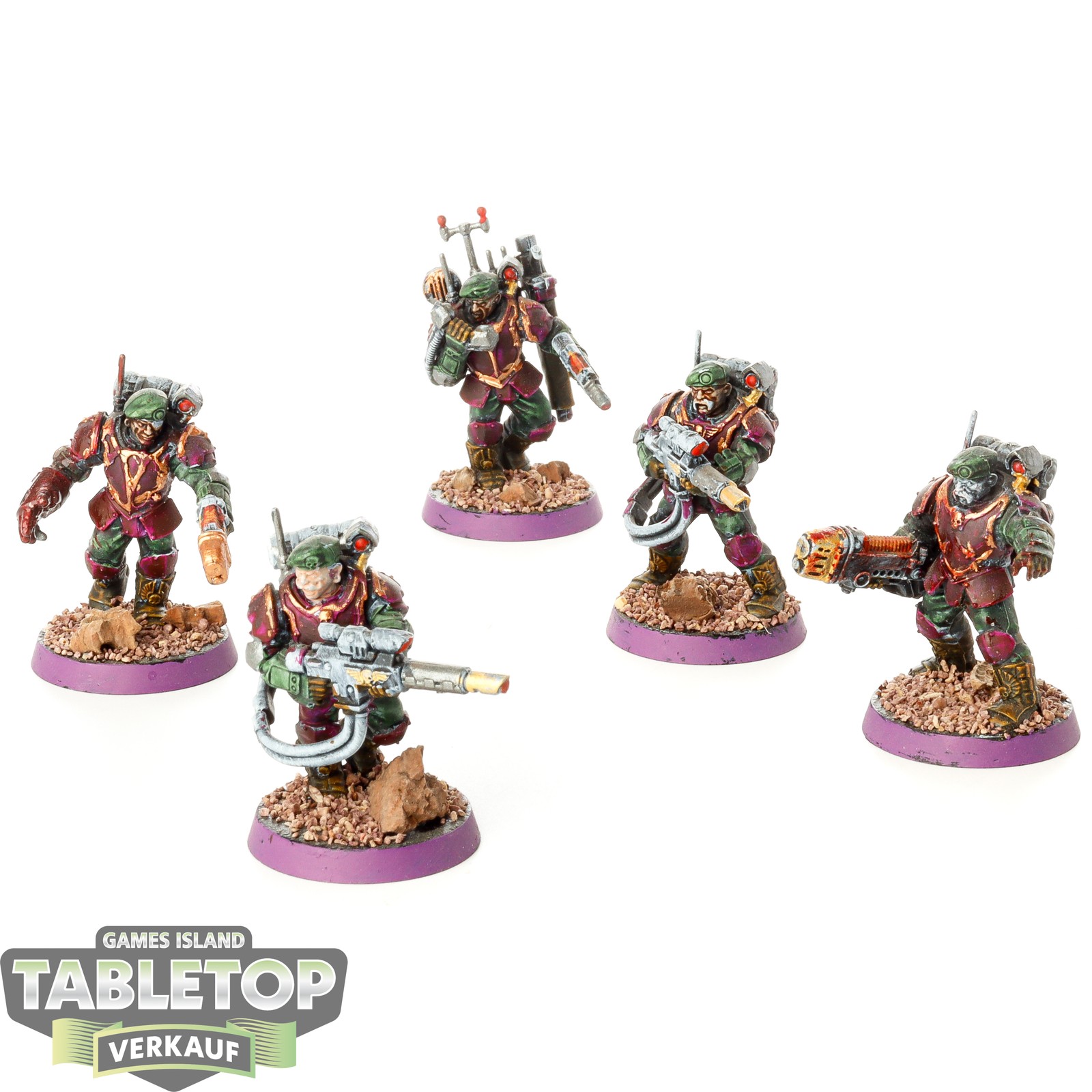 Astra Militarum - 5 x Tempestus Scions - bemalt