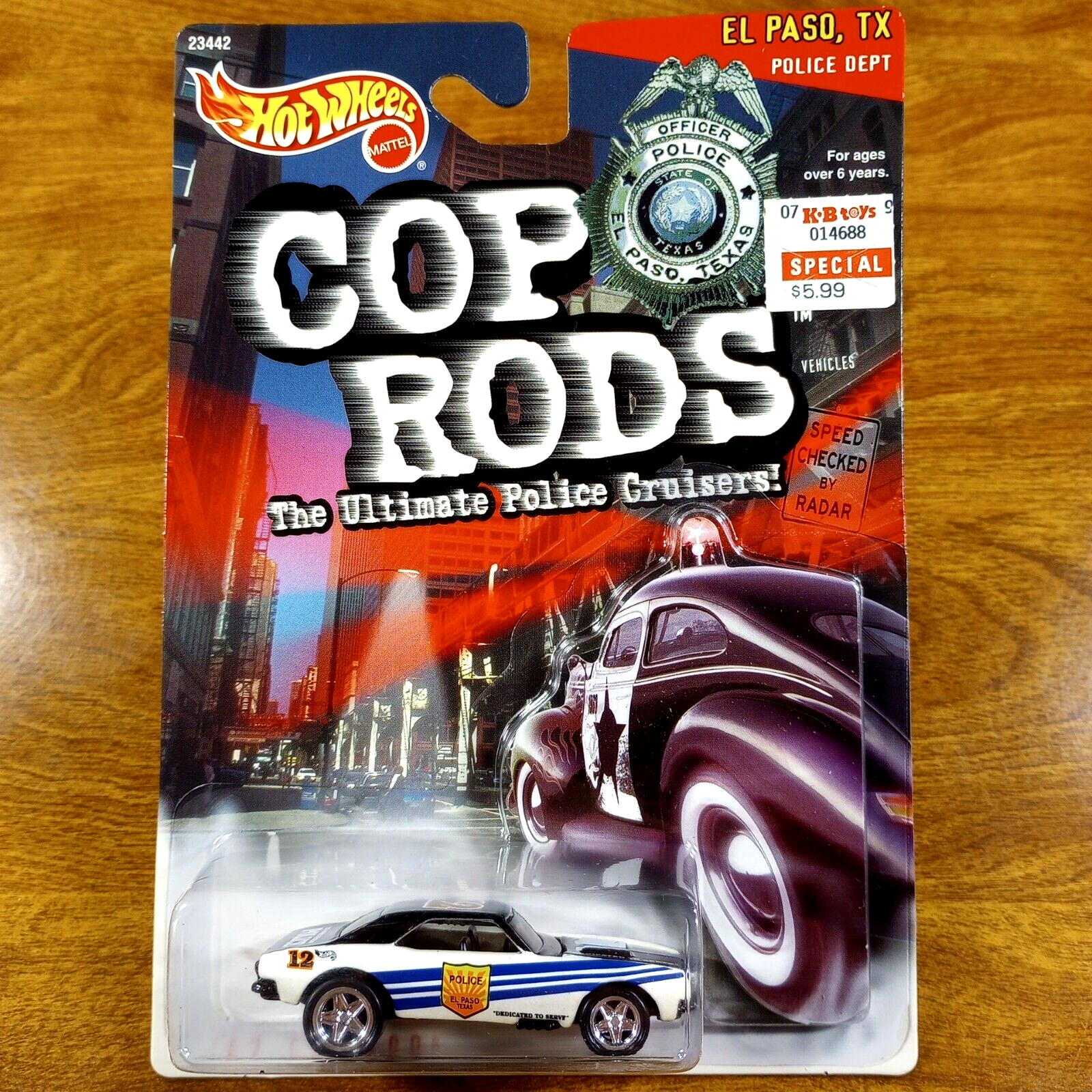 Hot Wheels Vintage Cop Rods '67 Camaro Black White TW El Paso TX