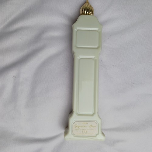 1970's Avon Perfume Bottle Collectible Grandfather Clock Field of Flowers Empty