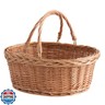 Wicker Picnic Basket with Handles, Handwoven Gift Basket, Shopping Basket, Natural Brown - Small