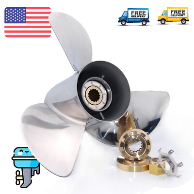 Boat Propeller 13 1/4x17 For Mercury Outboard Engine 75-125HP Stainless 15 Tooth
