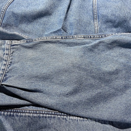 Vintage 80s 90s Eddie Bauer Trucker Bomber Denim Jacket Size Large Button Up