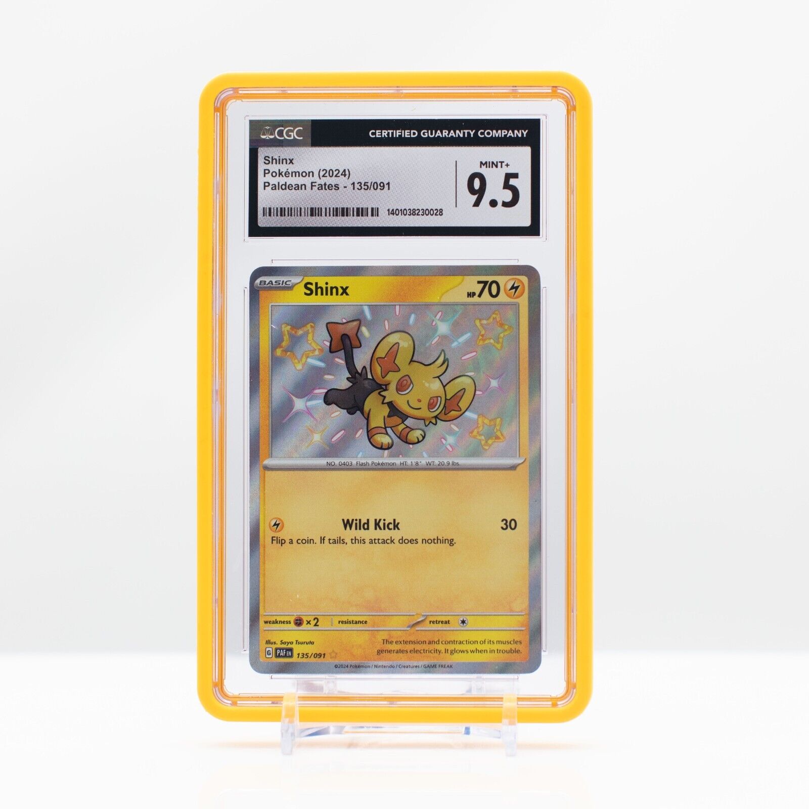 2024 Pokémon Shinx Shiny Holo #135 Scarlet & Violet: Paldean Fates CGC 9.5 Mint+ 2024 Pokémon Shinx Shiny Holo #135 Scarlet & Violet: Paldean Fates CGC 9.5 Mint+