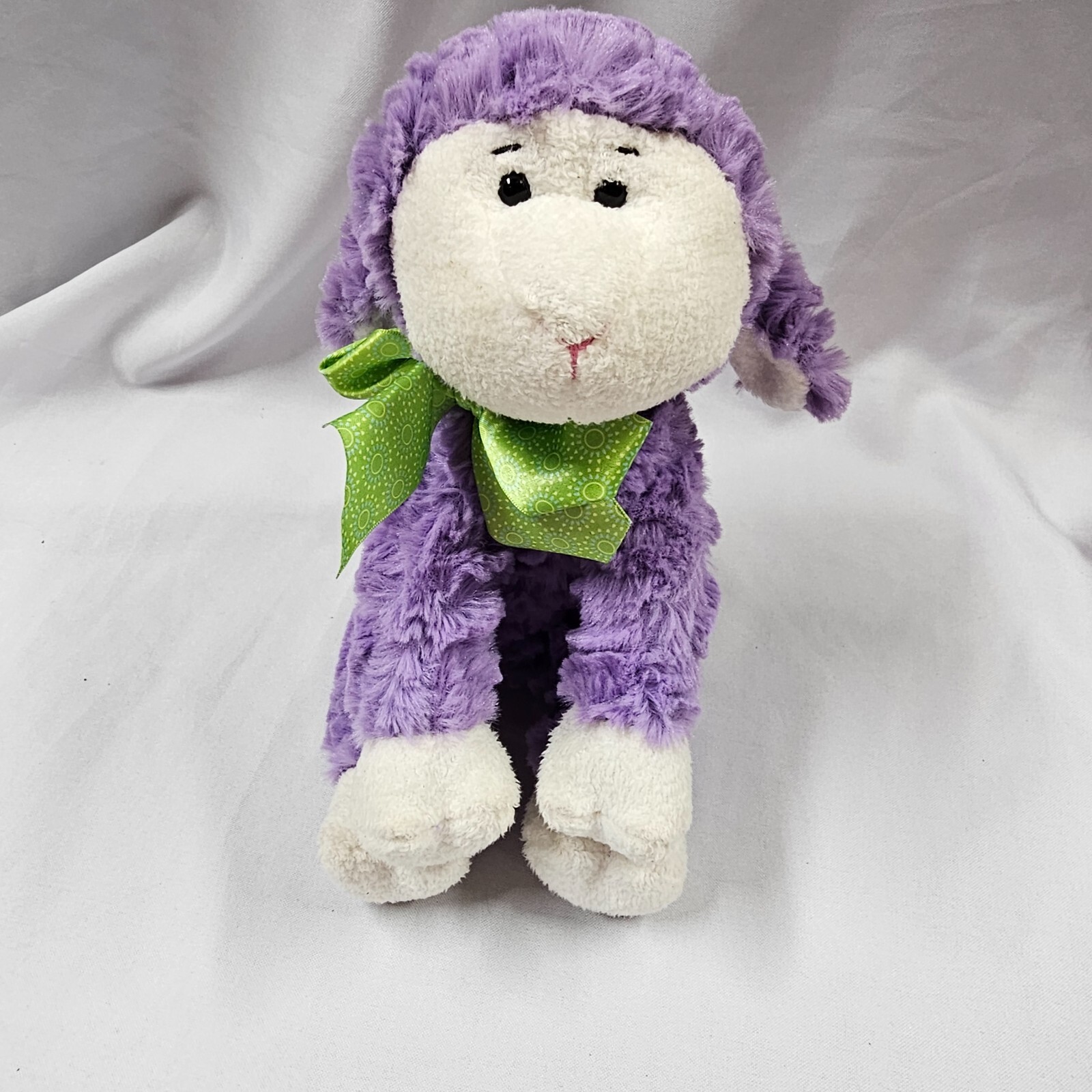 Animal Adventure Purple Lamb Sheep Soft Plush 2010 White