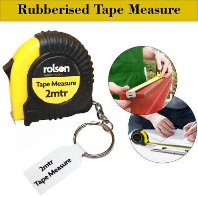 Rolson Measuring Tape 2M Heavy Duty Retractable Self Power Grip Auto Lock Tool