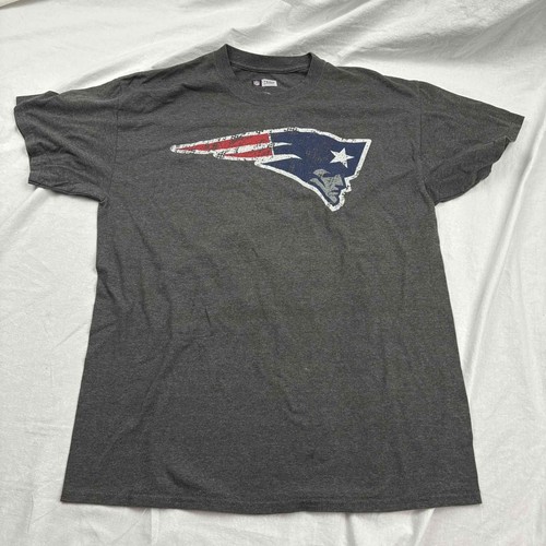 Nike Unisex T-Shirt Gray Short Sleeve Crew Neck New England Patriots Logo Large