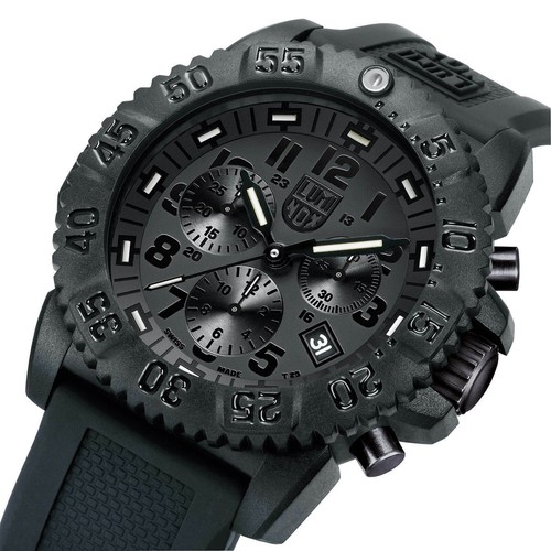Pre-owned Luminox 3081.bo Men's Blackout Evo Chronograph Watch